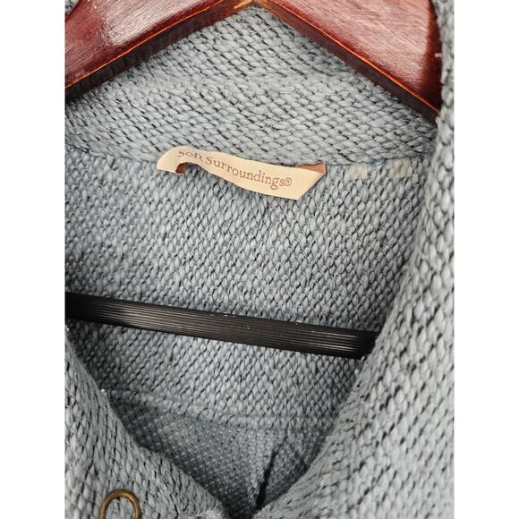 Soft Surroundings Womens Sz 1X Snap Front Boyfriend Shacket Light Blue Cotton - Picture 3 of 5